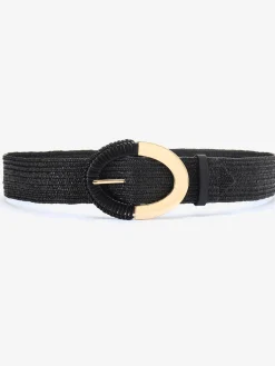 Ceinture élastique avec boucle décorative et détails dorés