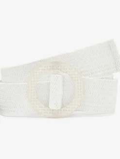 Ceinture tendance imitation raphia avec boucle semi-transparente