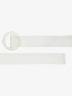 Ceinture tendance imitation raphia avec boucle semi-transparente