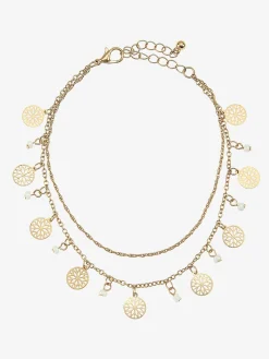 Chaîne de cheville à deux rangées avec petits pendentifs