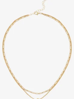 Chaîne en acier inoxydable collier à 2 rangs avec pendentif en forme de sphère
