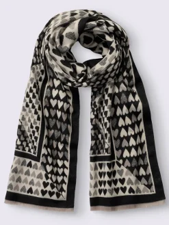 Écharpe motif cœur tendance