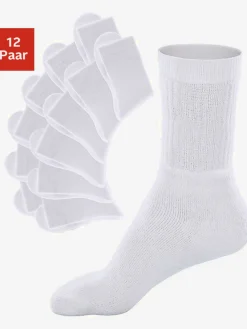 Chaussettes de tennis chaussettes de sport unies avec tige côtelée