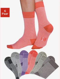 Chaussettes pour femme au design rayé tendance