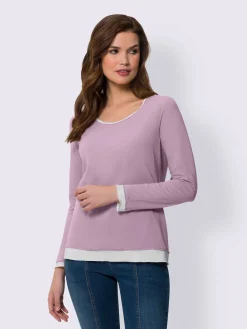 Chemise à manches longues 2 en 1 aspect 2 en 1