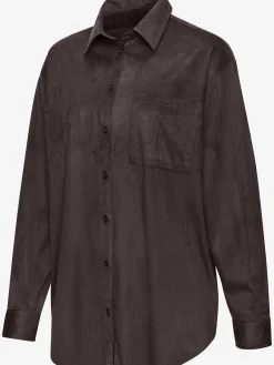 Chemise à manches longues en synthétique velours