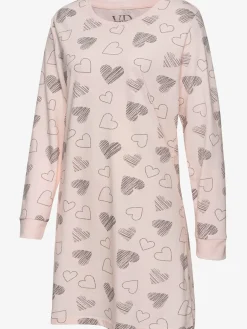 Chemise de nuit 2 robes légères avec imprimé cœurs