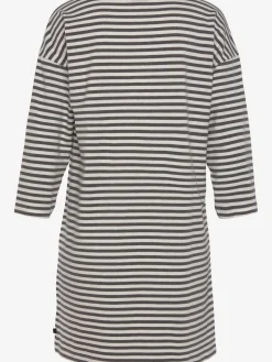 Chemise de nuit courte à rayures en fils teintés