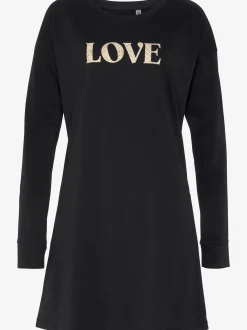Chemise de nuit courte avec grand imprimé devant
