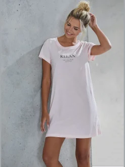 Chemise de nuit décontractée avec imprimé devant