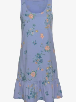 Chemise de nuit fantaisie avec larges bretelles et encolure ronde
