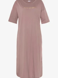 Chemise de nuit longueur midi avec détails imprimés