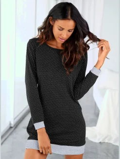 Chemise de nuit motif noir-blanc