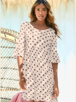 Chemise de nuit robe de nuit courte à motif