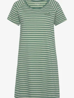 Chemise de nuit t-shirt de nuit rayé avec broderie