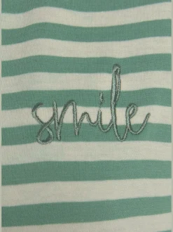 Chemise de nuit t-shirt de nuit rayé avec broderie