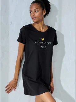 Chemise de nuit t-shirt de nuit avec imprimé devant