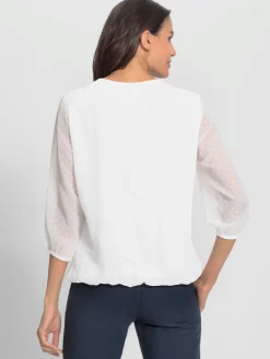 Chemisier à enfiler motif petits pois tissés