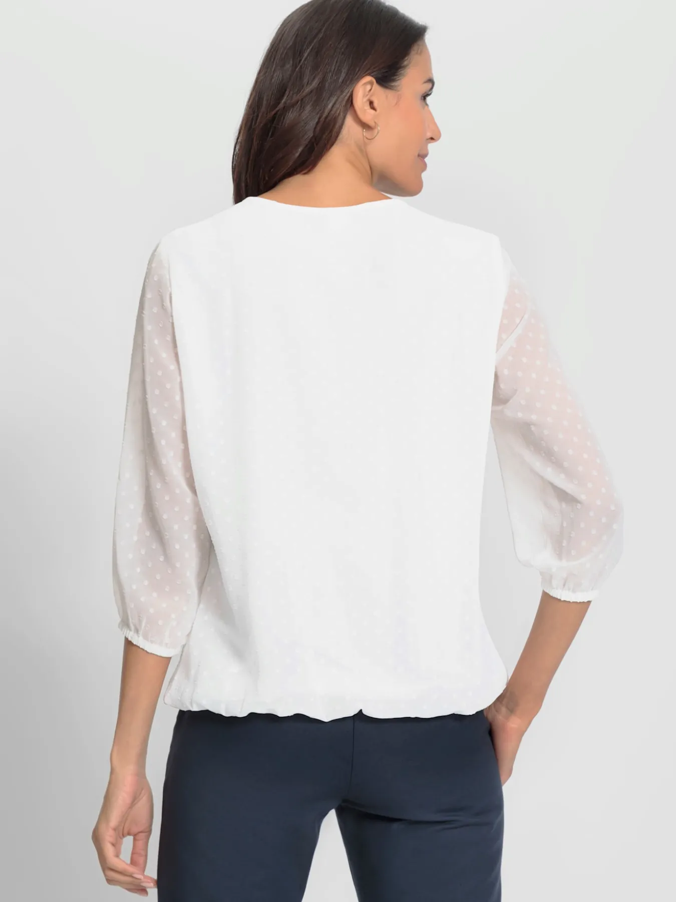Chemisier à enfiler motif petits pois tissés
