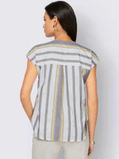 Chemisier à manches courtes pull tendance en mélange de cotons doux