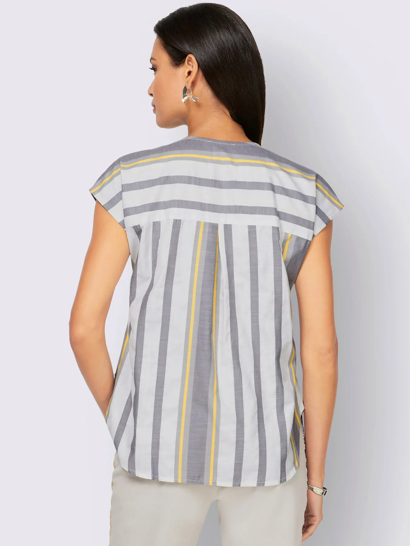 Chemisier à manches courtes pull tendance en mélange de cotons doux