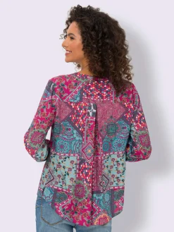 Chemisier à manches longues motif paisley coloré