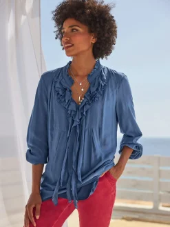 Chemisier à volants 70% viscose