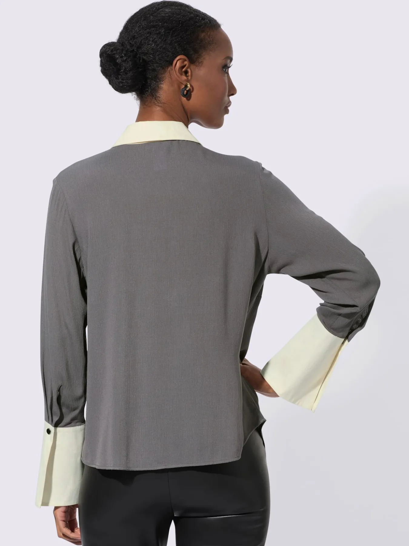 Chemisier classique élégant col claudine doublé
