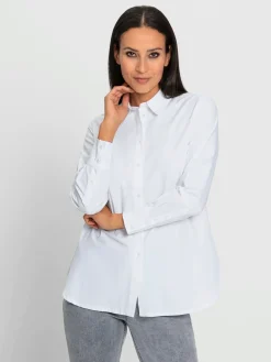 Chemisier classique patte de boutonnage le long du dos