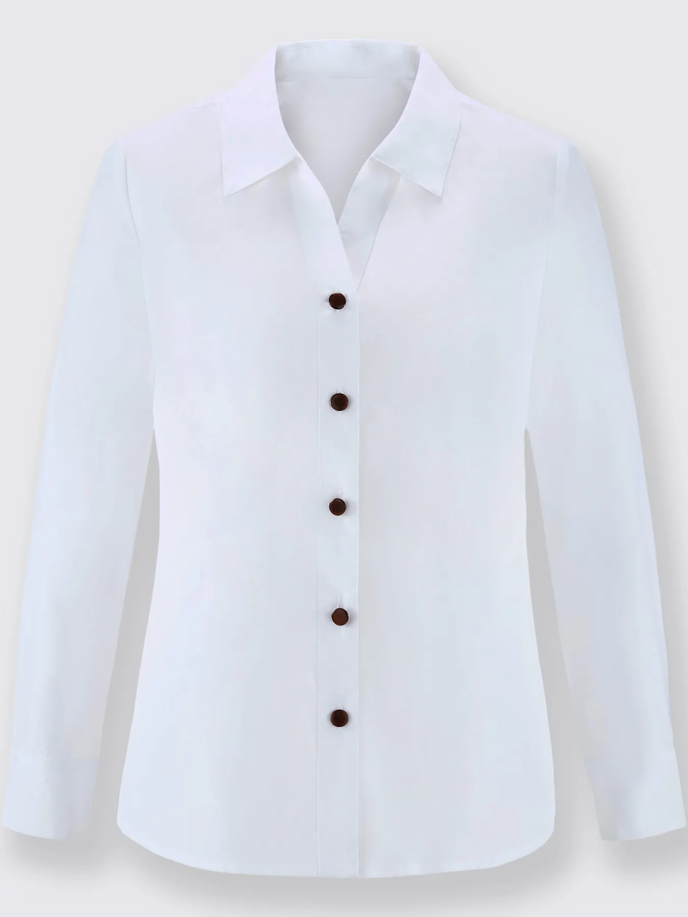 Chemisier coupe classique col chemise manches longues avec boutons contrastés
