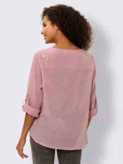 Chemisier en coton avec broderie et applications métalliques