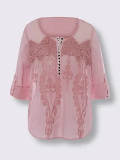 Chemisier en coton avec broderie et applications métalliques