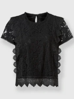 Chemisier en coton avec différents motifs de dentelle