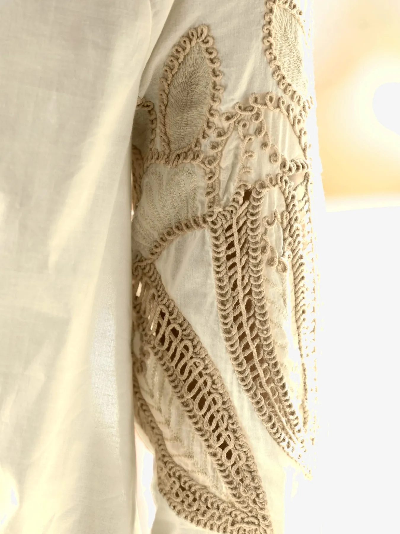 Chemisier en coton broderie avec ourlet ajouré