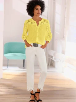 Chemisier en coton look tendance avec ourlet arrondi