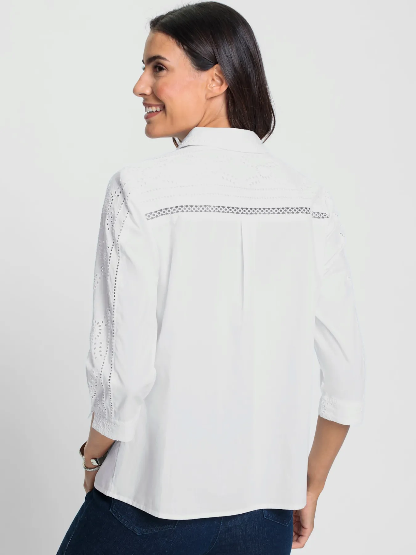 Chemisier en coton superbe broderie de madère