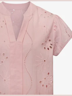 Chemisier en dentelle chemisier d'été léger avec broderie ajourée