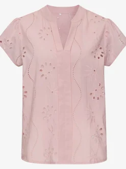 Chemisier en dentelle chemisier d'été léger avec broderie ajourée