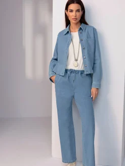 Chemisier en jean forme courte tendance
