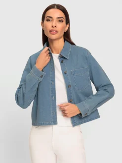 Chemisier en jean forme courte tendance