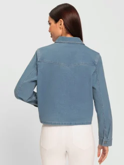 Chemisier en jean forme courte tendance