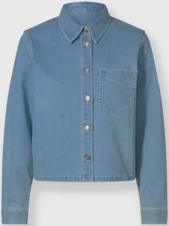 Chemisier en jean forme courte tendance