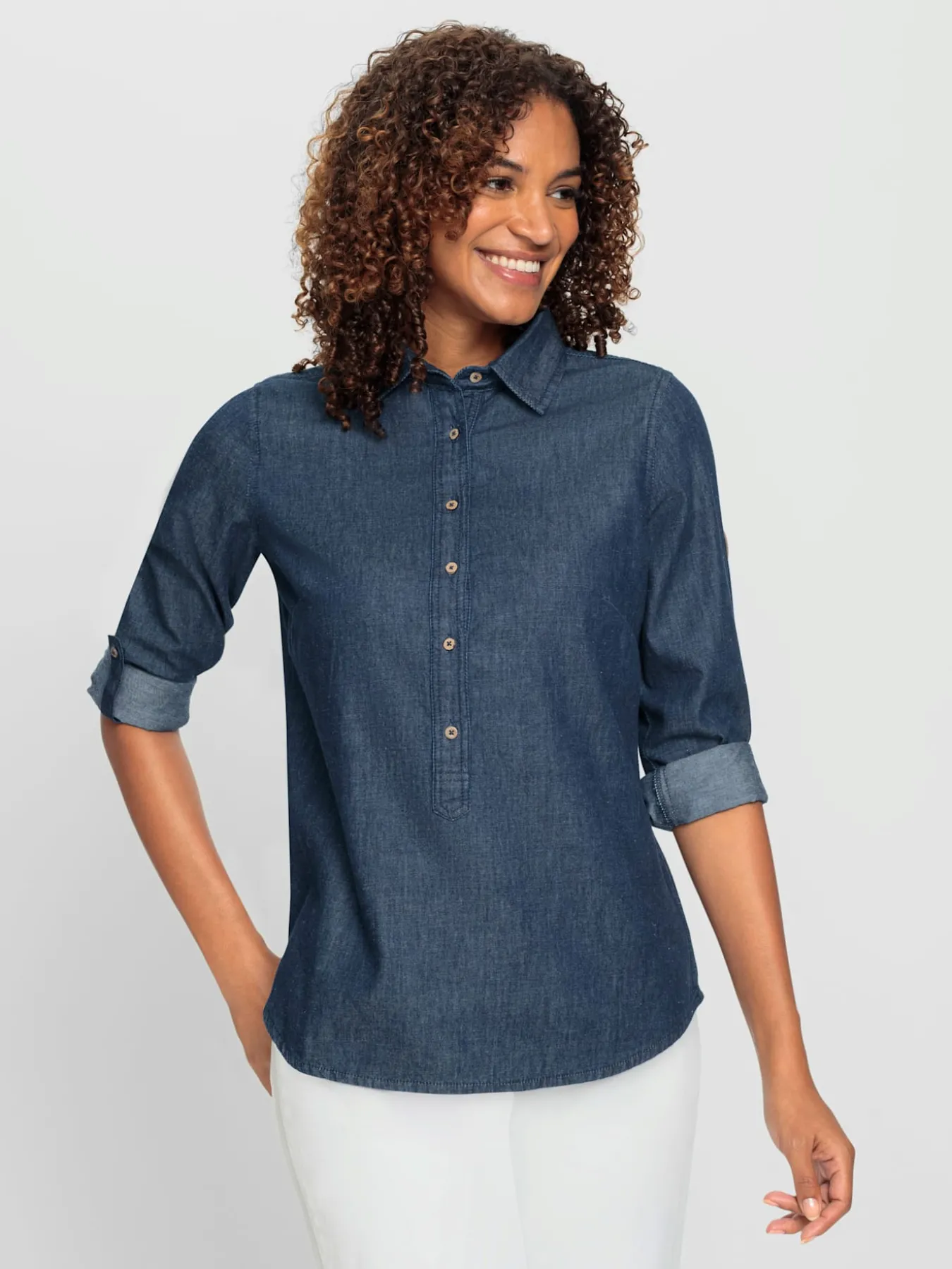 Chemisier en jean pur coton