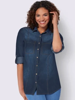 Chemisier en jean pur coton