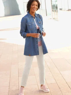 Chemisier en jean pur coton