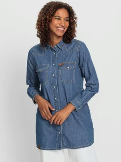Chemisier en jean pur coton