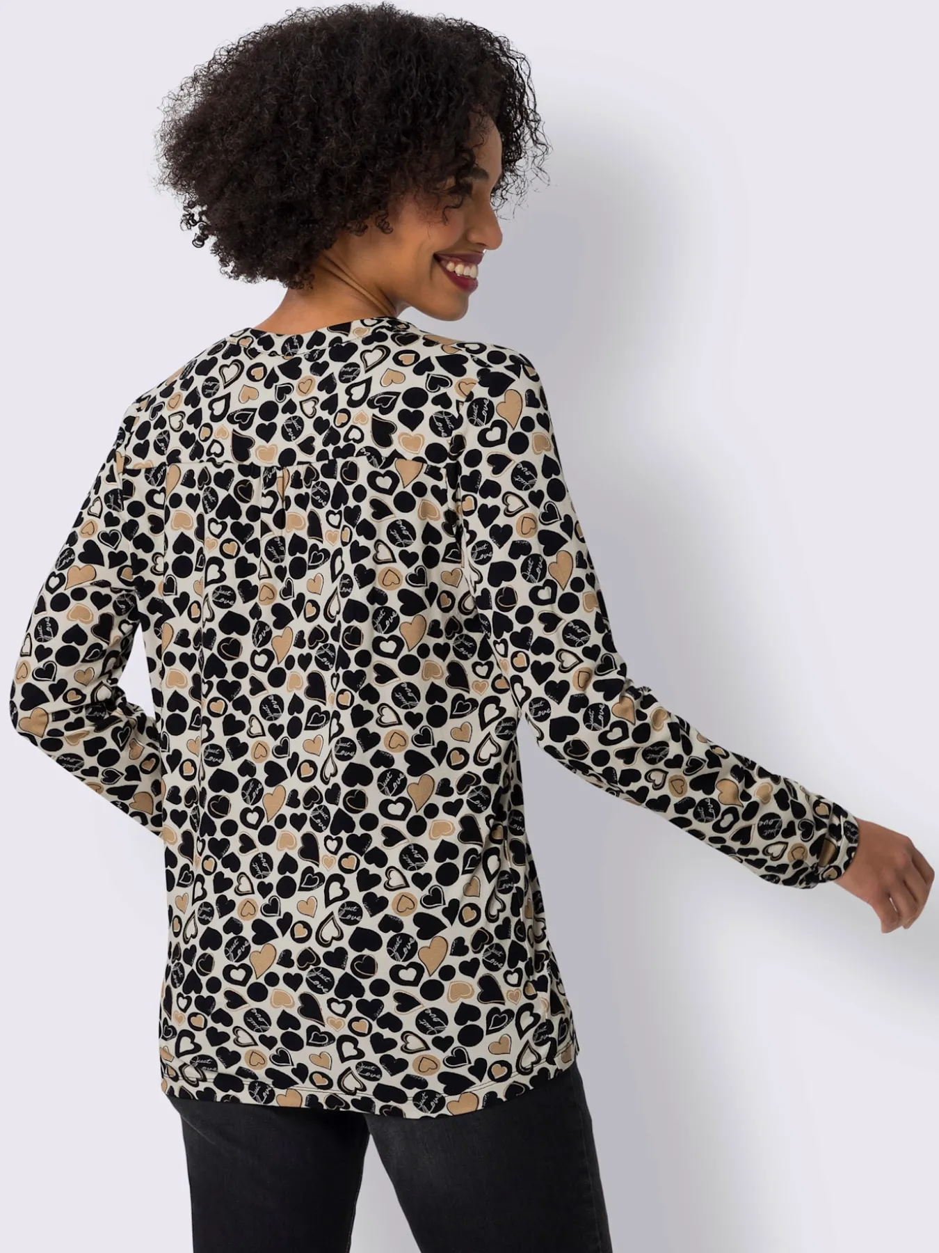 Chemisier en jersey motif cœur tendance