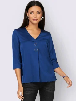 Chemisier en satin détails fantaisie décontractés