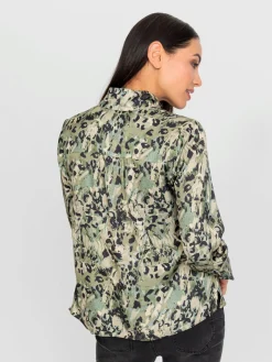 Chemisier en satin motif tendance