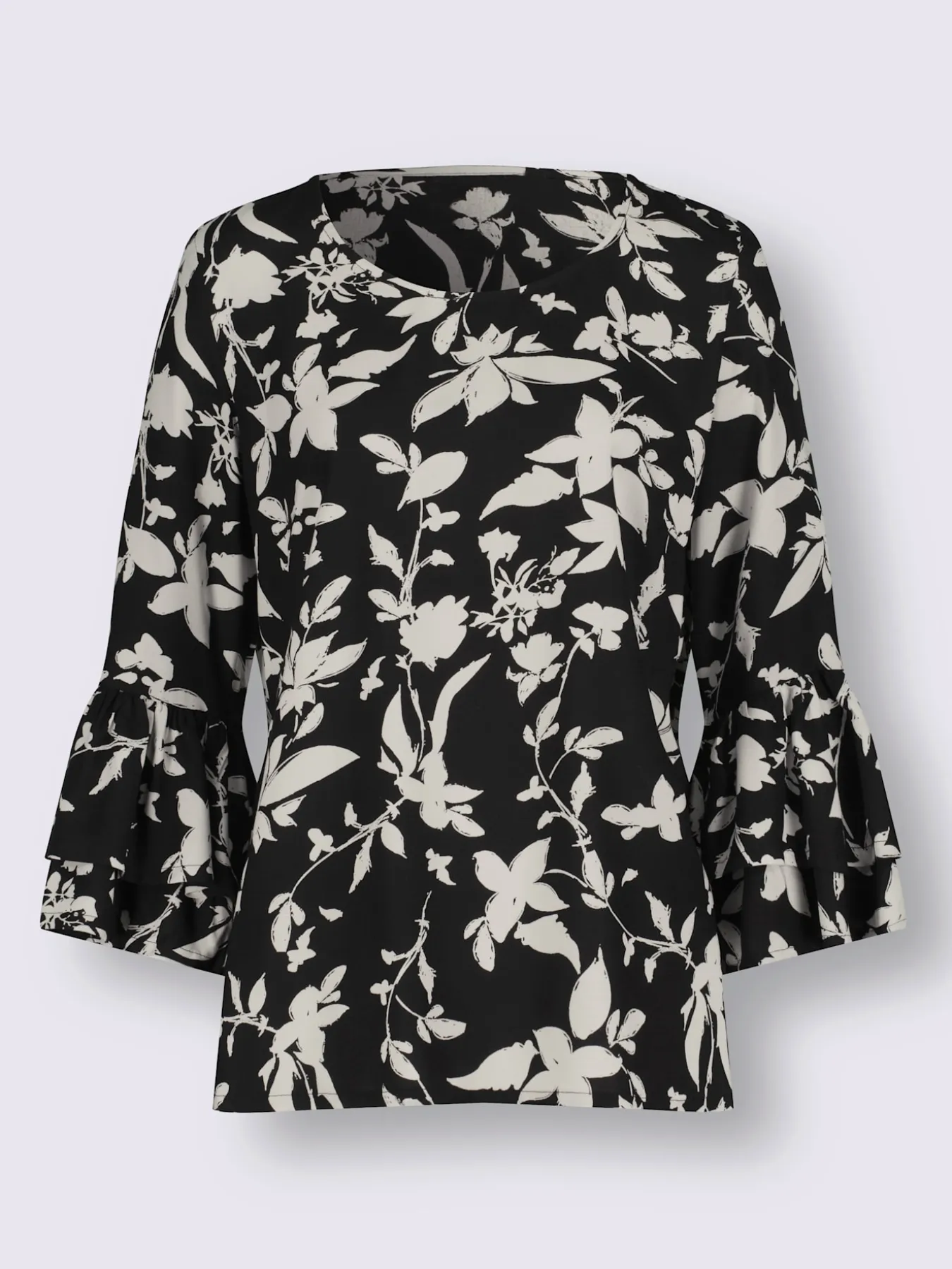 Chemisier femme motif fleuri manches à volants